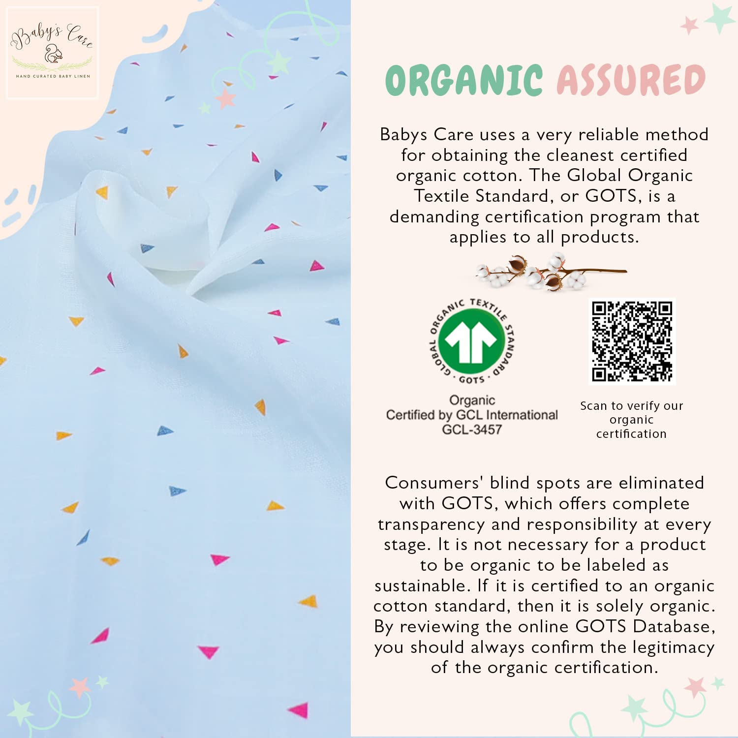 BABYS CARE Muslin Burp Cloth Pack of 5 | 100% Organic Cotton | Versatile Use Washcloth Face Cloth Cleaning Mess | Lightweight Baby Towel | Handy for Changing Cleaning Feeding Baby | 26"x26" | Rainbow - Image 7